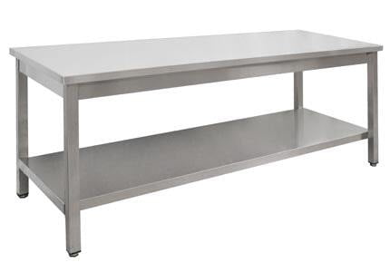 Stainless steel tables on legs for pastry