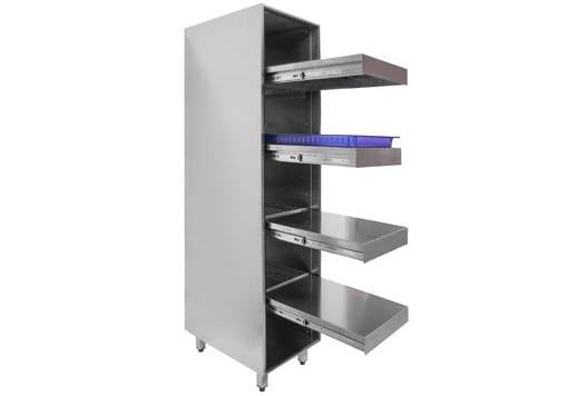 Cabinets with extractable shelves