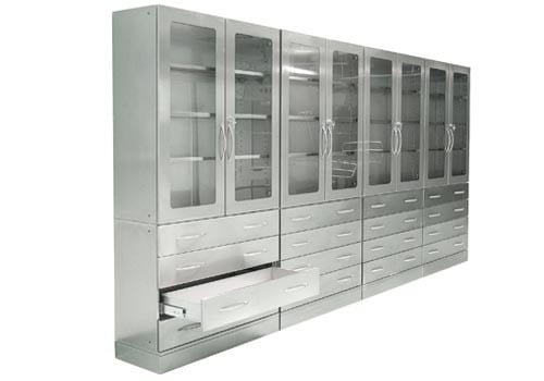 Tall cabinets for operating rooms